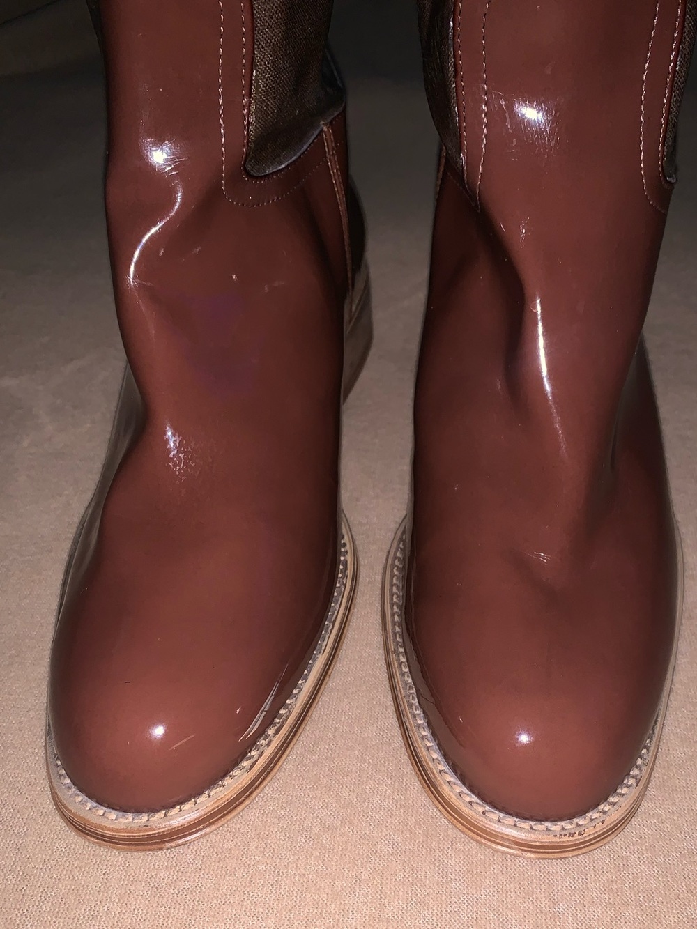 EUC! Aquatalia by Marvin K. Weatherproof Tall Riding / Rain Boots size 11 Brown - Picture 3 of 8